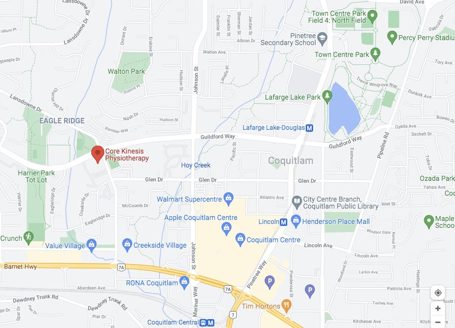 Google map of the location for Core Kinesis Physiotherapy